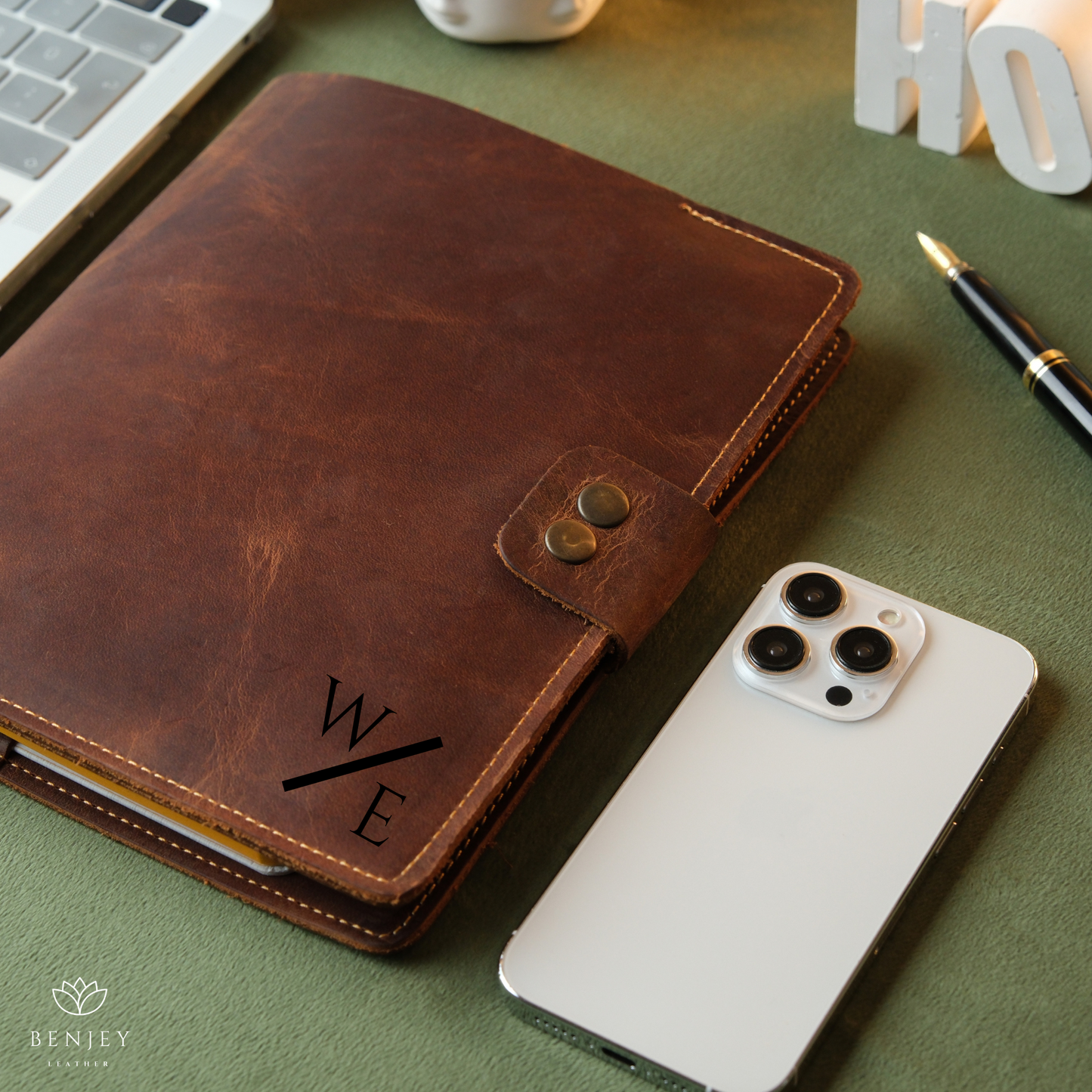Personalized A5 Leather Portfolio