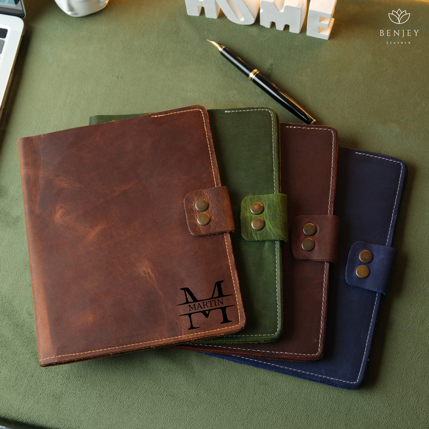 Personalized A5 Leather Portfolio