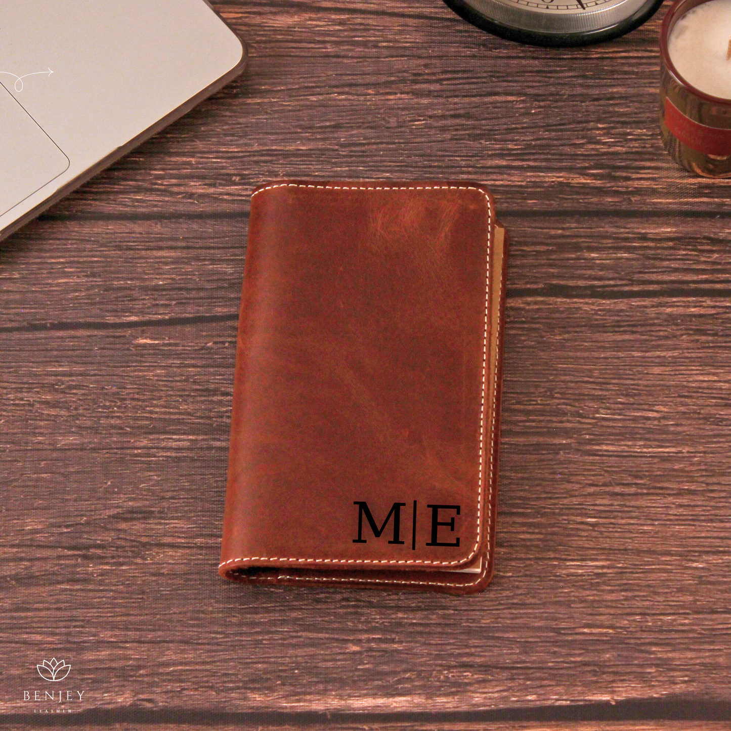 Leather Note Cover - Organizer with Notebook & Card Slots