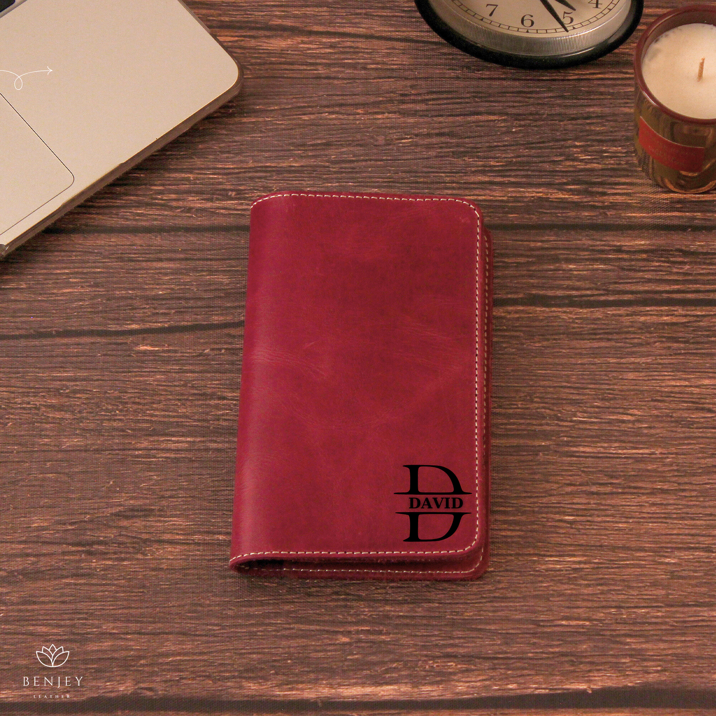 Leather Note Cover - Organizer with Notebook & Card Slots