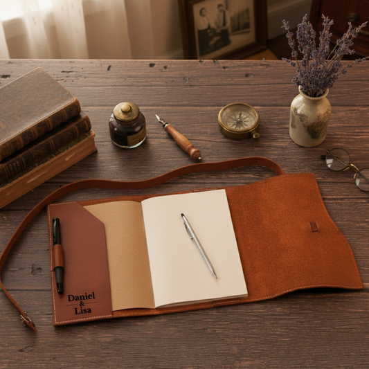 Cozy Leather Trep Journal Cover - A5 & A6 Compatible Notebook Organizer (8.7" X 5.5")