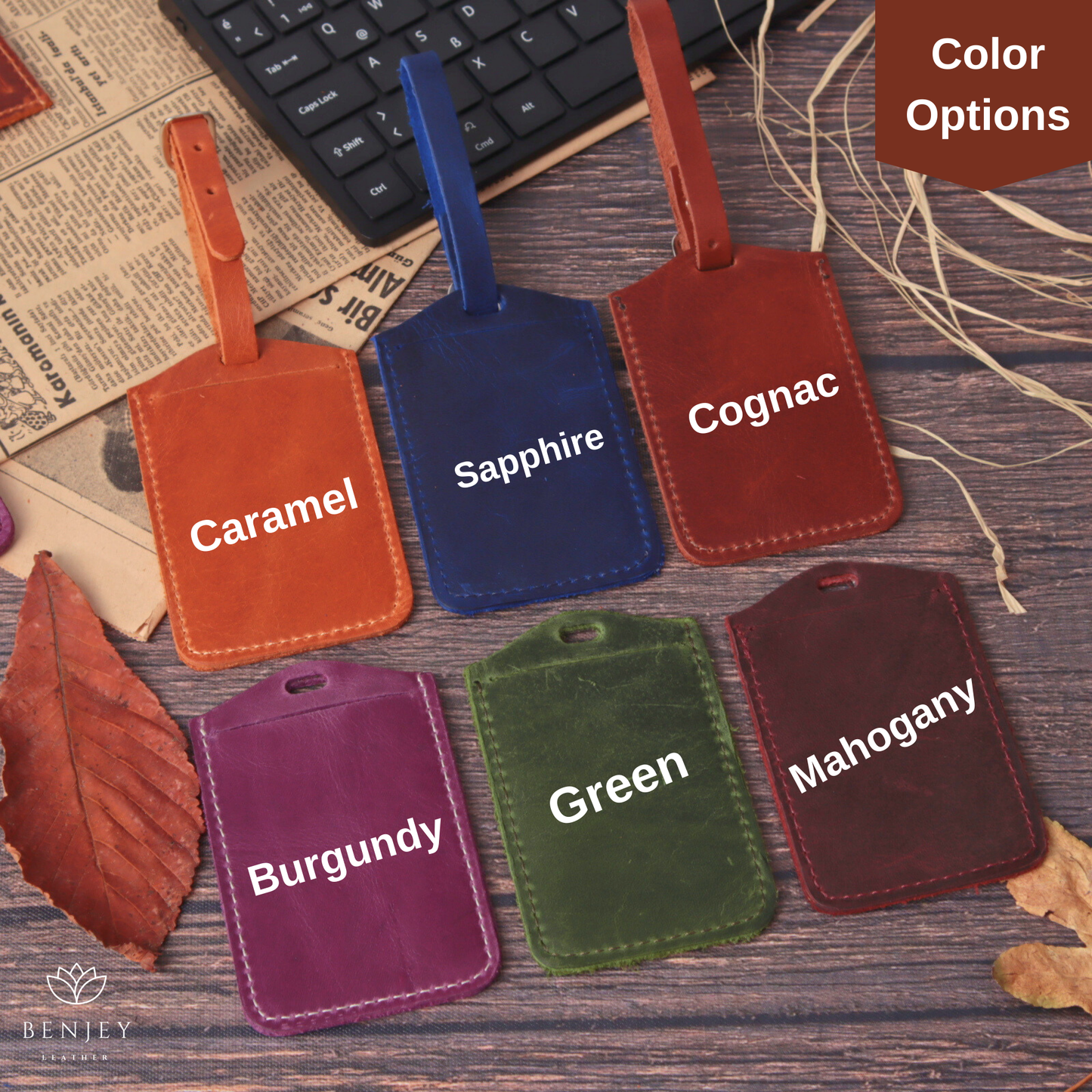 Leather Luggage Tag - Personalized Travel Accessory