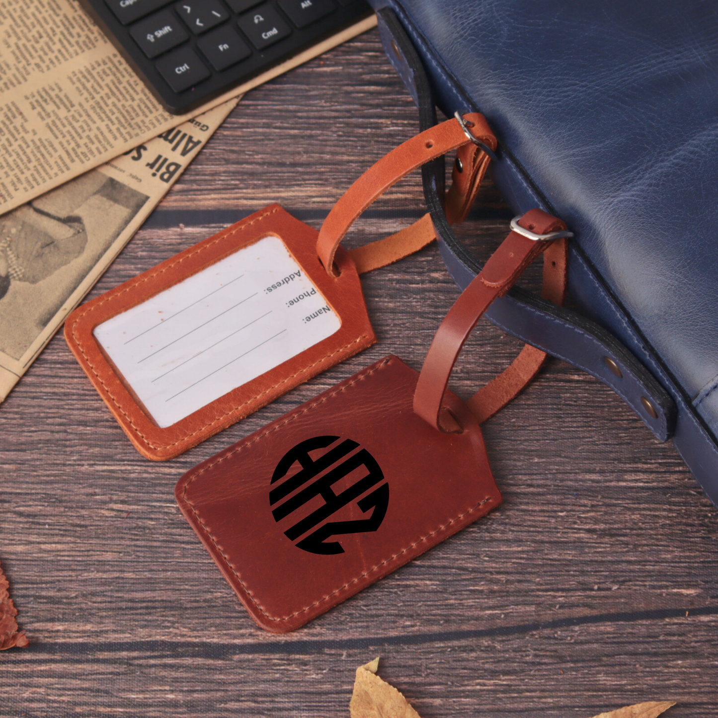 Leather Luggage Tag - Personalized Travel Accessory