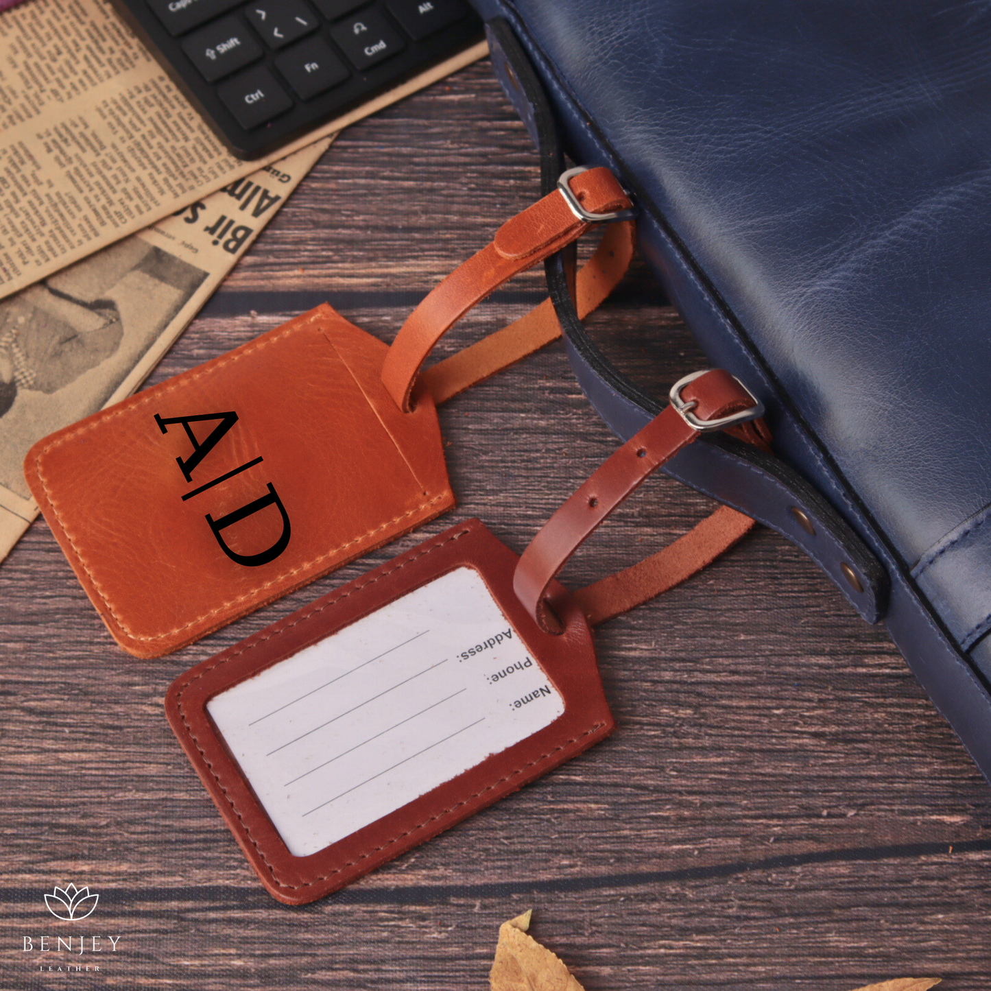 Leather Luggage Tag - Personalized Travel Accessory