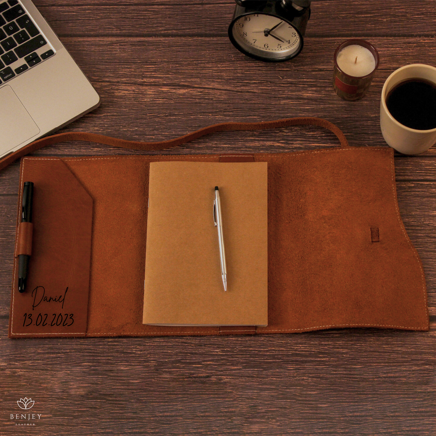 Cozy Leather Trep Journal Cover - A5 & A6 Compatible Notebook Organizer (8.7" X 5.5")