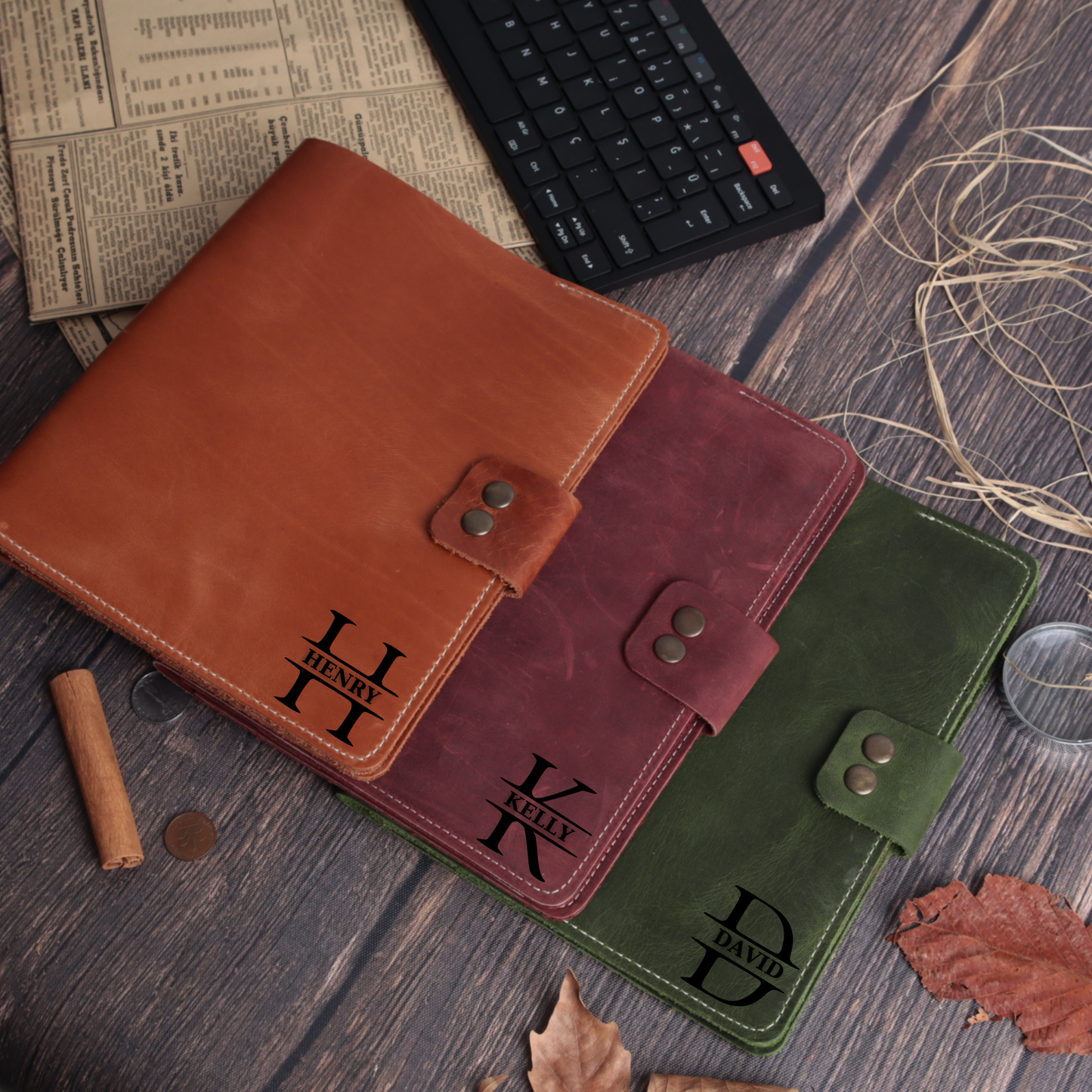 Denver Portfolio - Leather A5 Organizer with Phone & Card Slots (8.5" X 7")