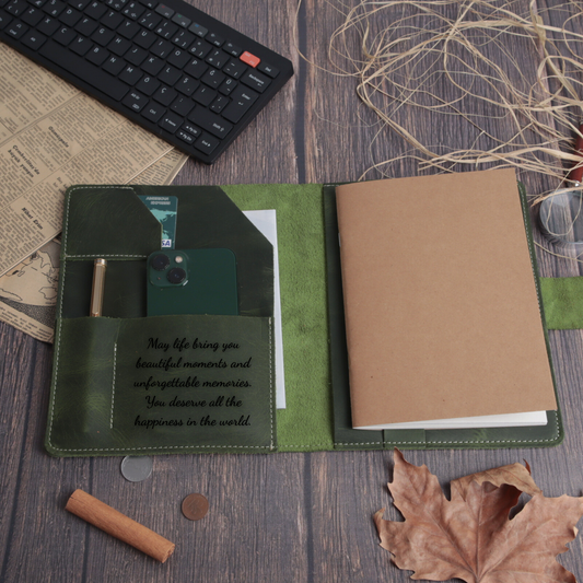 Denver Portfolio - Leather A5 Organizer with Phone & Card Slots (8.5" X 7")