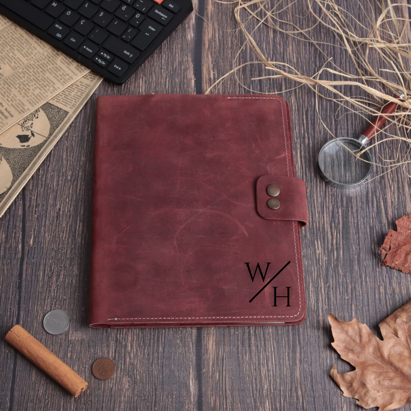 Denver Portfolio - Leather A5 Organizer with Phone & Card Slots (8.5" X 7")