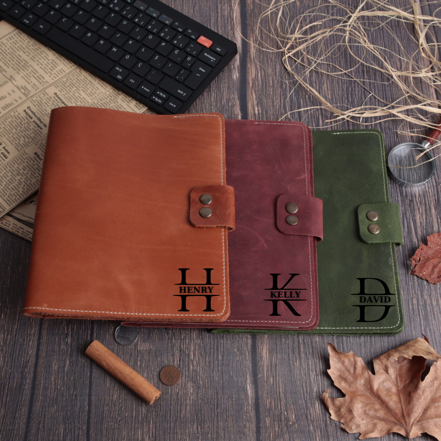 Denver Portfolio - Leather A5 Organizer with Phone & Card Slots (8.5" X 7")