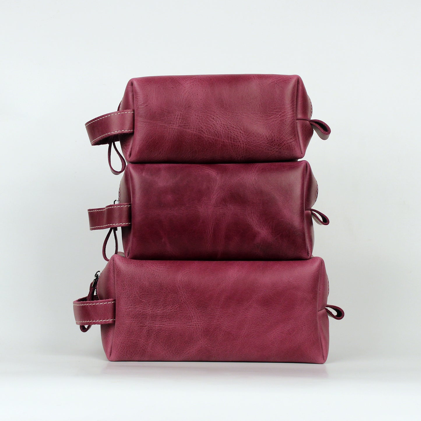 Personalized Leather Toiletry Bag, Full Grain Leather Dopp Kit