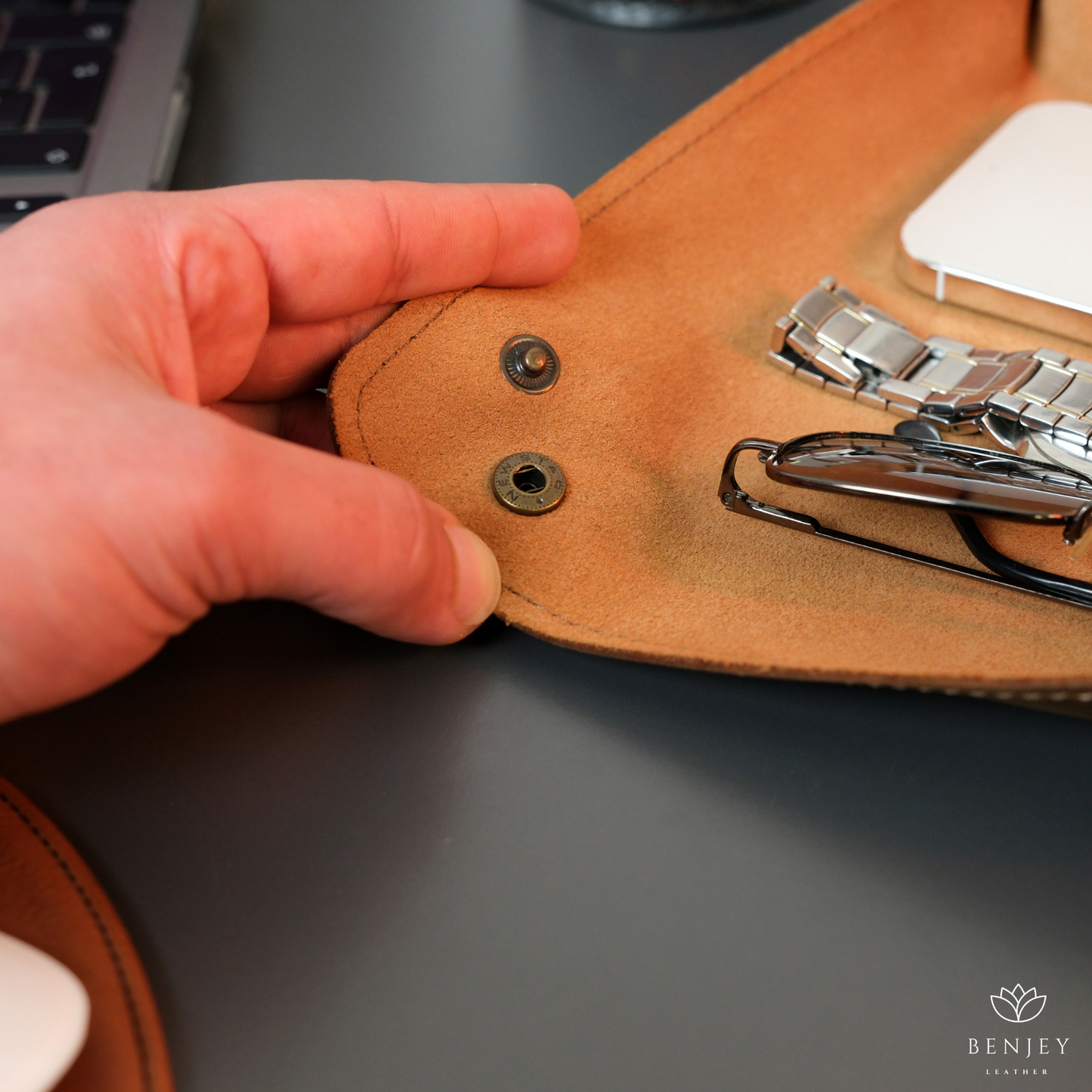 Leather Desk Tray - Personalized Organizer with Multiple Size Options