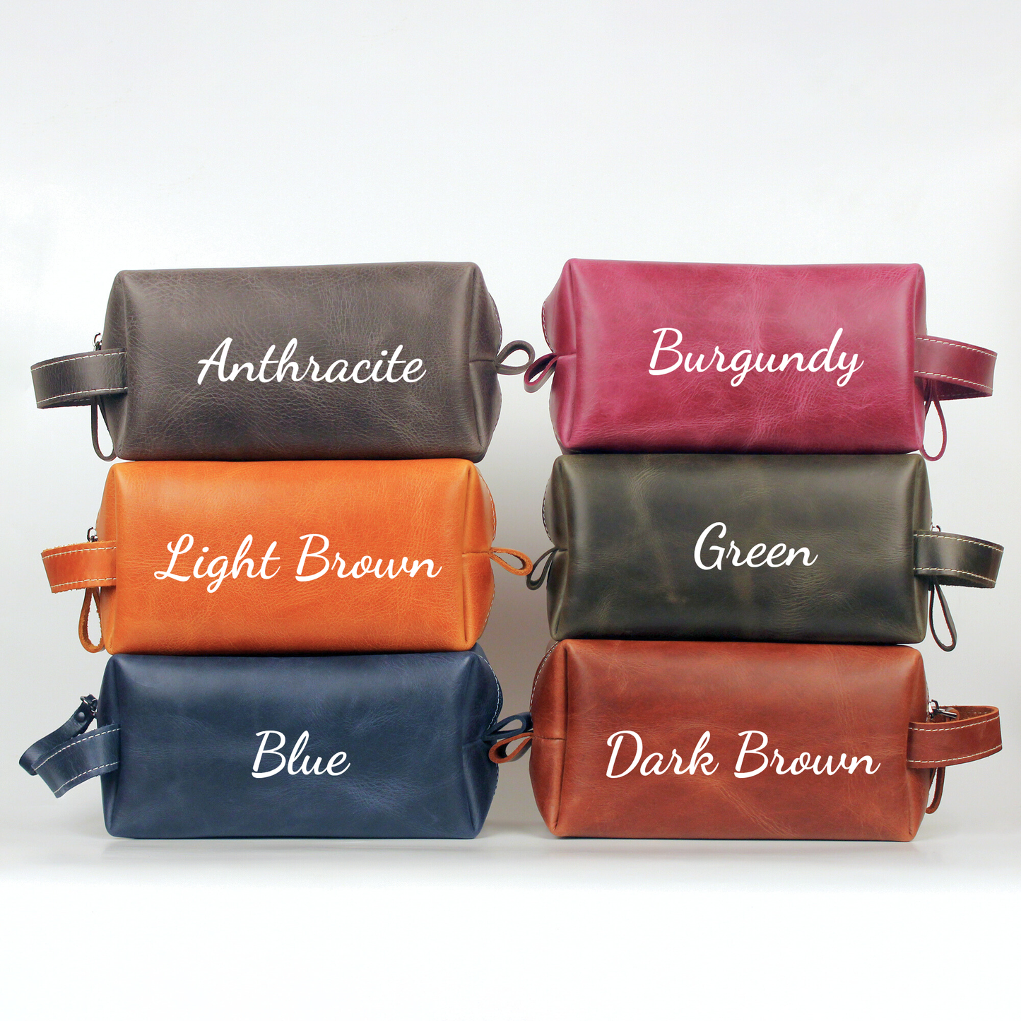 Leather Dopp Kit - Travel Toiletry Customized Bag