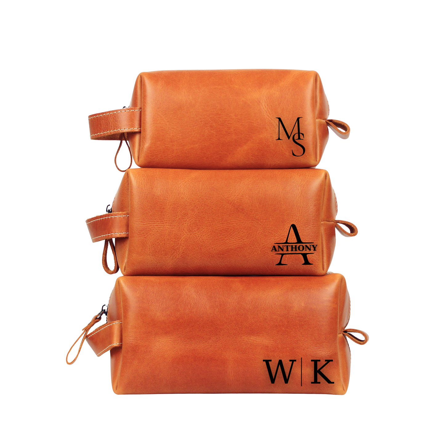 Leather Dopp Kit - Travel Toiletry Customized Bag