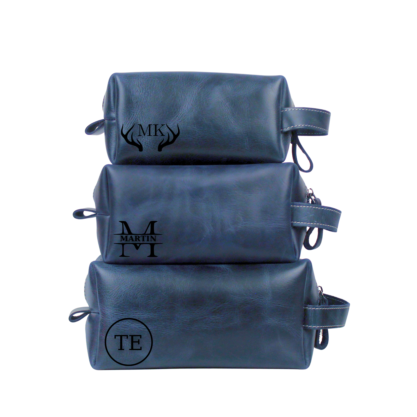 Leather Dopp Kit - Travel Toiletry Customized Bag