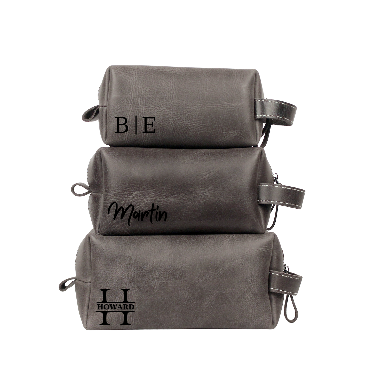Leather Dopp Kit - Travel Toiletry Customized Bag