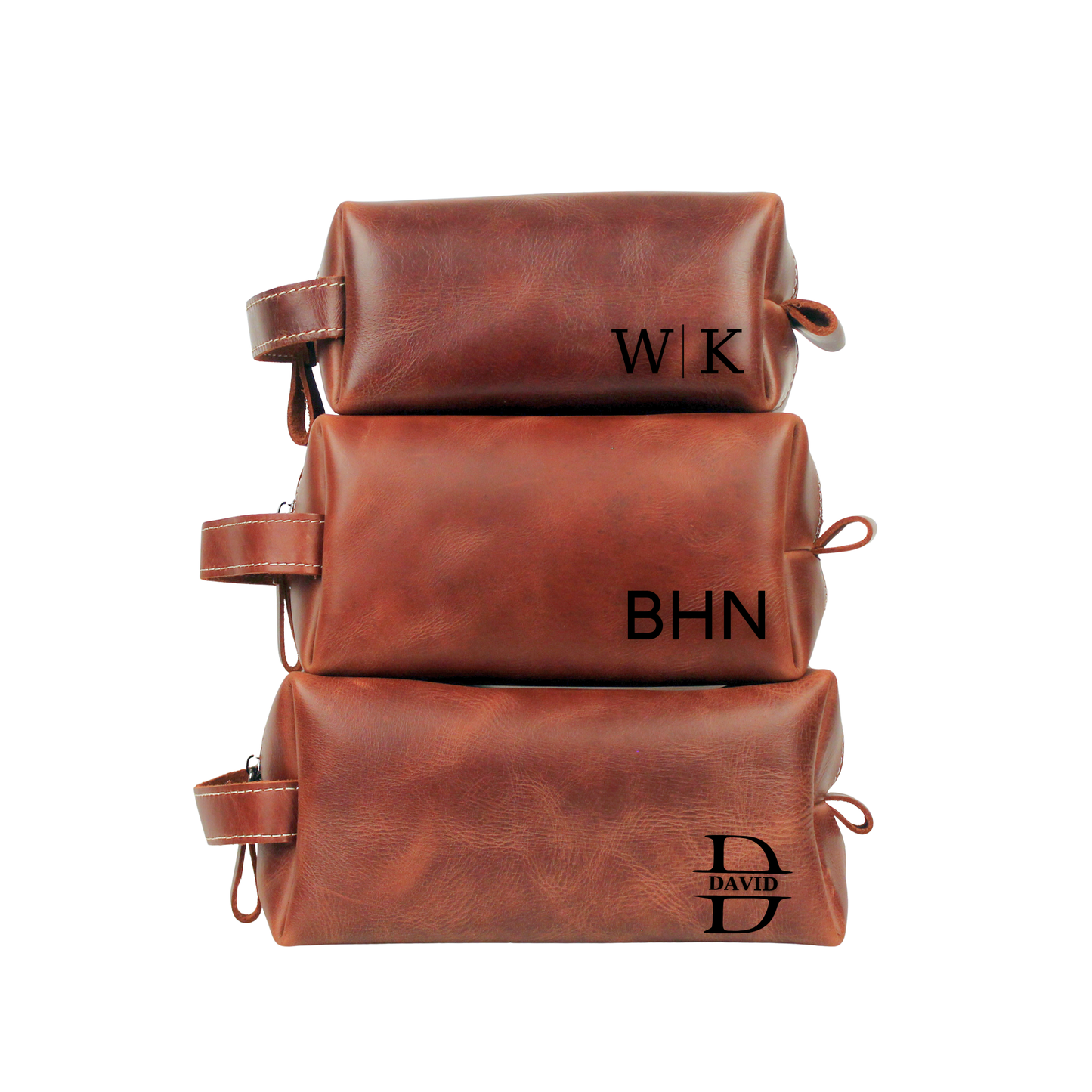 Leather Dopp Kit - Travel Toiletry Customized Bag