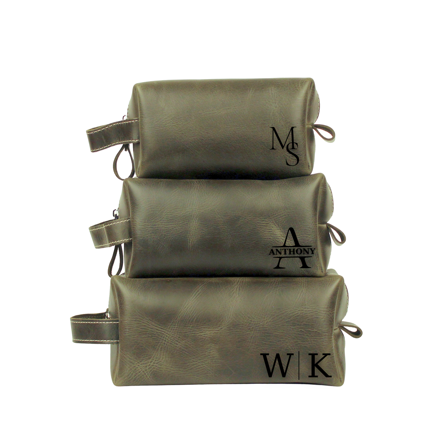 Leather Dopp Kit - Travel Toiletry Customized Bag