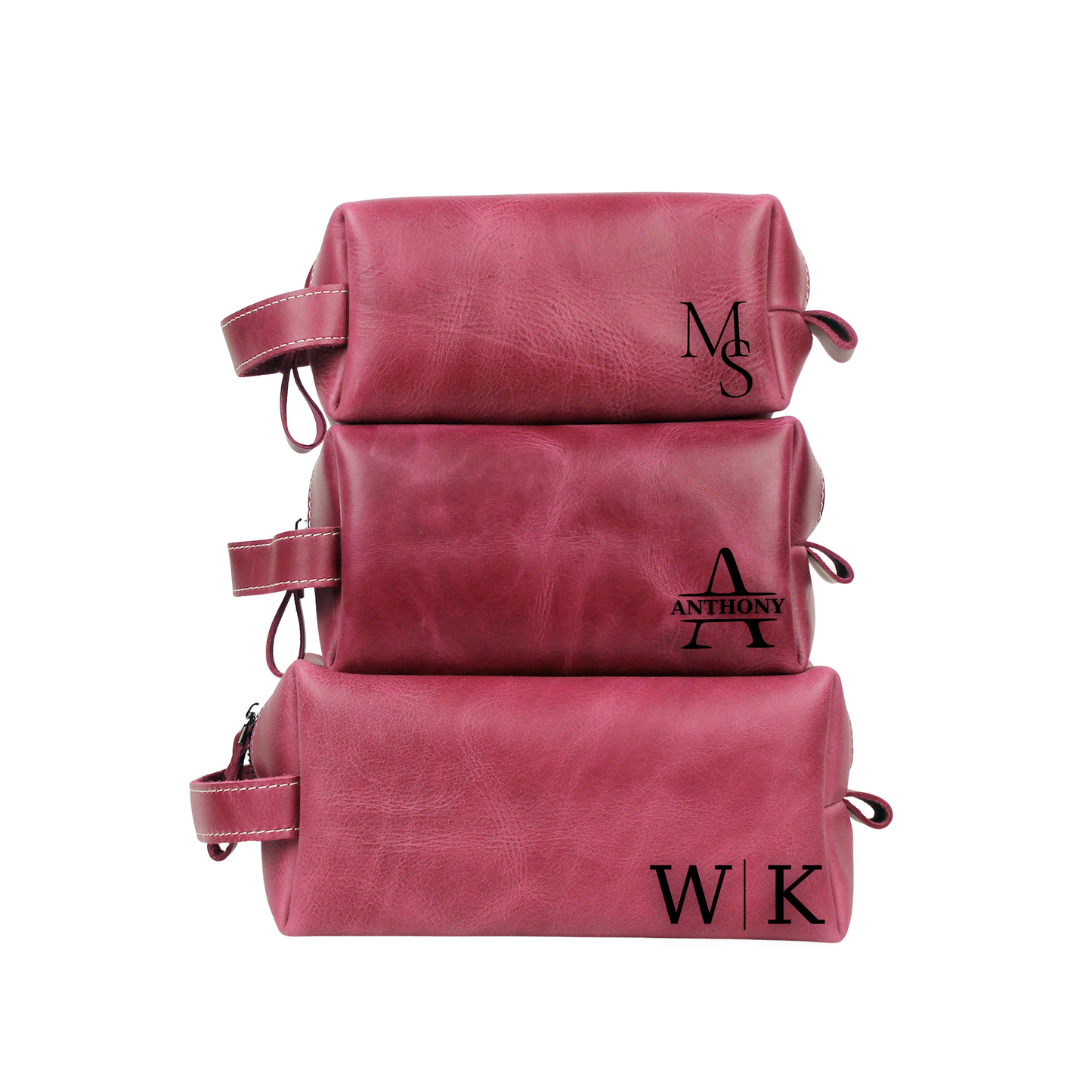 Leather Dopp Kit - Travel Toiletry Customized Bag