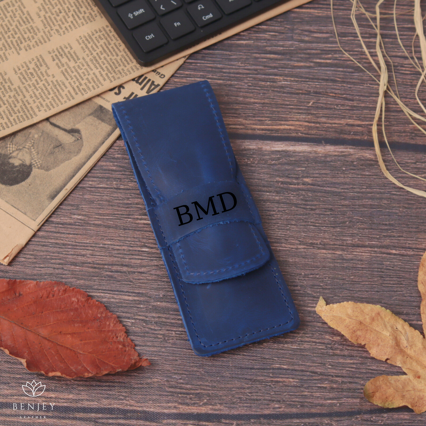 Leather Pen Holder - Compact & Secure Pen Case (6" X 2.3")
